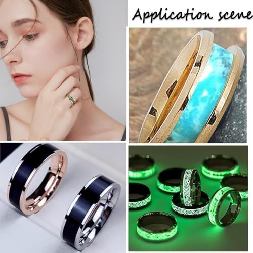 SUNNYCLUE 1 Box 12Pcs Inlay Ring Blanks Stainless Steel Finger Rings Blank Size 9 Blue Black Golden Grooved Ring Core Blanks Laser Inscription Plain Band Rings for Men Women Jewelry Making Supplies