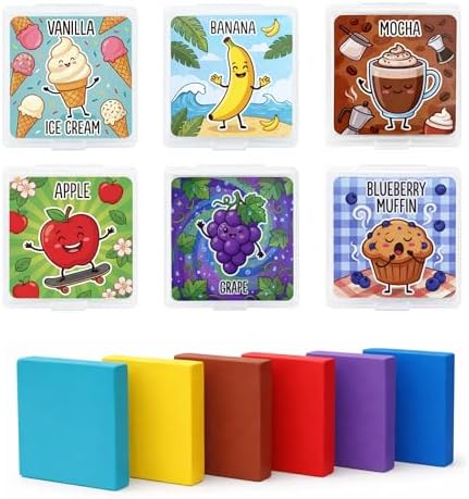 36 pcs Scented Kneaded Erasers Set, Kneadable Art Erasers in Individual Plastic Cases, Soft Moldable Drawing Eraser for Sketching, Charcoal, Graphite, Clean Erasing Stationery (36, Pizza Theme)