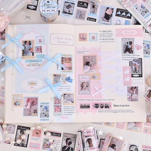PET Washi Tape Stickers for Journaling Supplies,Phone Journal Tape Stickers