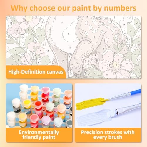 Deer Paint by Numbers Kit for Kids, 8x8 inch