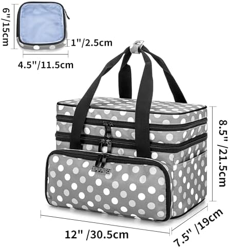 BAFASO Double Layer Sewing Accessories Organizer, Polka Dots