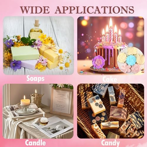 3 Pack Silicone Soap Molds,Flowers&Rectangular shape Soap Mold for Soap Making,Great for Handmade Soaps,Lotion Bars,Chocolate,Moon Cake