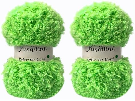 (32 Colors Available) Yusarinl 2 Skeins Teddy Bear Yarn,Fuzzy Yarn for Crochet Polyester Plush Fur for Crafts Fluffy Fuzzy for Knitting(6.7 oz, 80 yds)-Bud Green