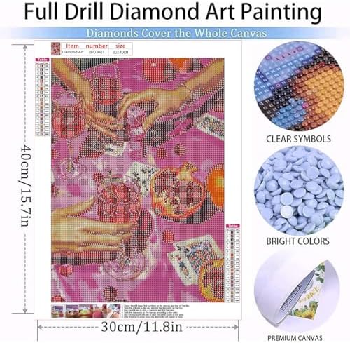 Pink Poker Cherry Drink Diamond Art Kits for Adults Diamond Painting Kits