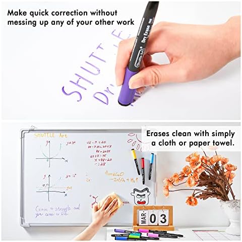 Shuttle Art Dry Erase Markers, 15 Colors Magnetic Whiteboard Markers, Fine Point, Perfect For Writing on Whiteboards, Dry-Erase Boards,Mirrors for School Office Home