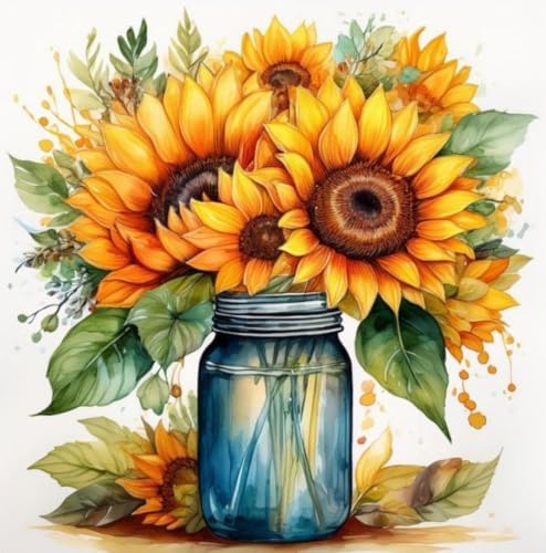 Sunflower Paint by Numbers Kit for Adults Beginners 15.7X15.7 Inch