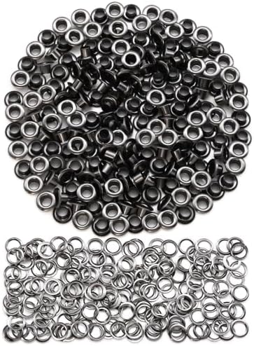 SEMINI 400 Sets 6mm Gunmetal Grommet Eyelet Kit for Fabric Leather Crafts