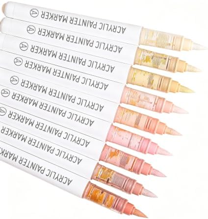 languo Acrylic Paint Markers, 9 Colors Skin Tone Series A, Soft Brush Tip