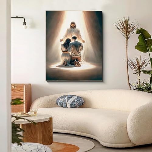 Jesus Paint by Numbers Kit for Adults Framed Canvas 12X16 in, Frameworkless