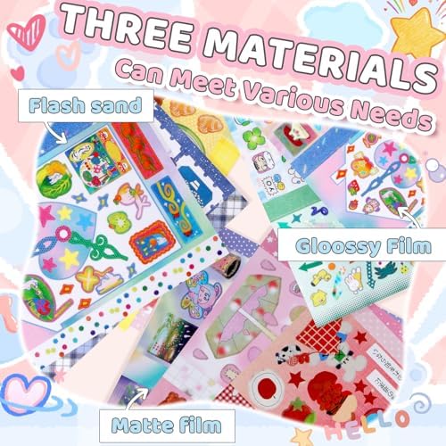30 Sheets Japanese Sticker Book Manga Cartoon Scrapbook Journal Stickers Cute Korean Stickers for Journaling Scrapbooking Planner Kawaii Animal Writable Note Sticker for Kids Adult DIY Cosmtic Books