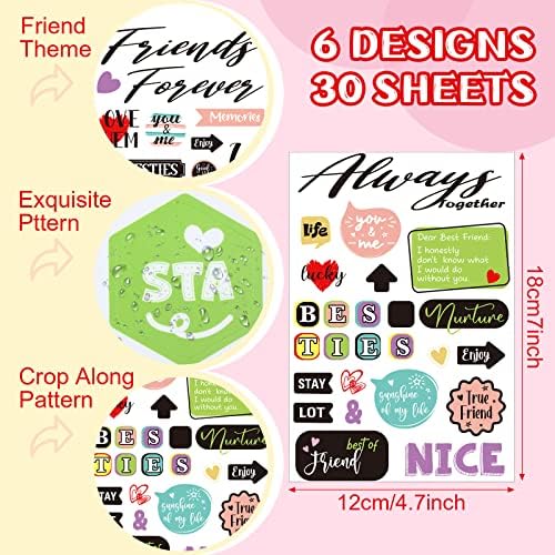 Chinco 30 Sheet Family Friend Theme Scrapbooking Sticker Decals