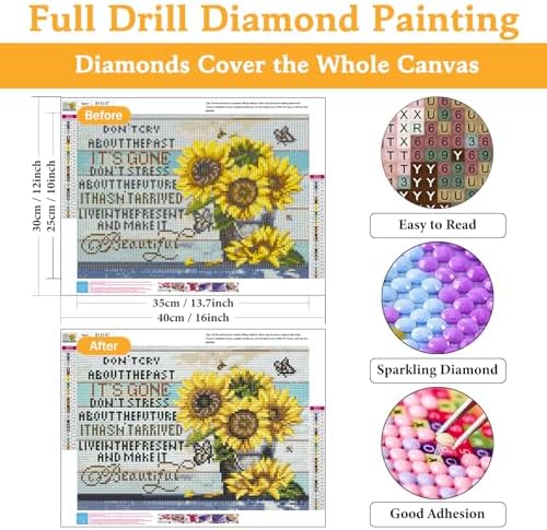 Diamond Art Kits for Adults & Beginners, Sunflower Diamond Painting Kit