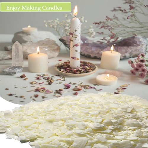 DINGPAI Natural Soy Wax for Candle Making, 2lb Organic Soy Wax Flakes