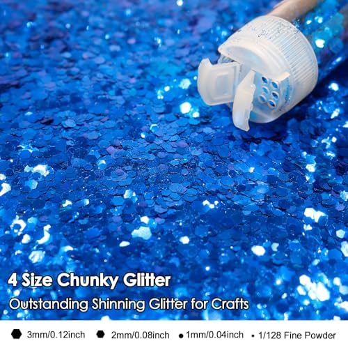 Renfio Chunky Glitter, 16 Colors Resin Glitter Set Each 10g/0.35oz