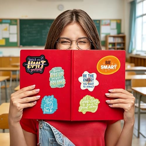 DothRayan 100PCS Inspirational Positive Affirmation Stickers, Motivational Stickers for Teens Adults Students Vinyl Decals for Water Bottles Laptop Skateboard