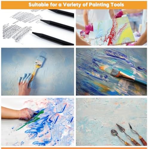 CONDA 6x6 inch Stretched Canvas for Painting, Pack of 12, 100% Cotton, 5/8 Inch Profile Value Bulk Pack for Acrylics, Oils Painting