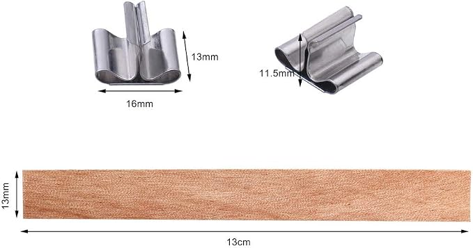 100 Pcs Wood Candle Wicks for Candle Making-50 Wicks & 50 Wick Holders | Smokeless Wooden Wicks Long Lasting Candle Cores with Iron Standers for Candle Making Supplies, 5.1 X 0.5 Inch