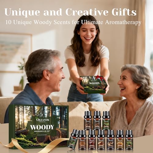 Woody Essential Oils Gift Set,Wood Fragrance Oil for Diffuser