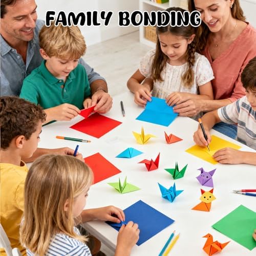 Koogel 250 Sheets 6" X 6" Origami Paper Double Sided Color | 25 Assorted Colors Colored Paper, for Kids Folding Crafting Scrapbooking, Classroom Teacher Supplies, Beginner