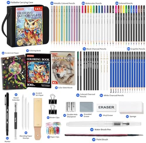 141 PCS Art Supplies Sketching Kit Pro Max Gifts for Artists Adults Kids