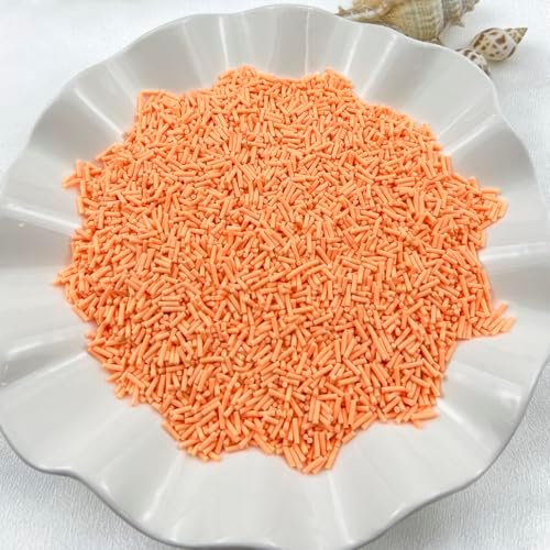 150g Fake Sprinkles Resin Sprinkles Clay Sprinkles Fake Candy Sprinkles Polymer Sprinkles Polymer Clay Slices for Resin Nail Slime Scrapbook DIY Art Crafts Making(240-light Orange)