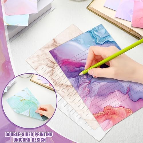 TaoBary 160 Pcs Marble Stationery Paper and Envelopes Set, 5.5 x 8.25''