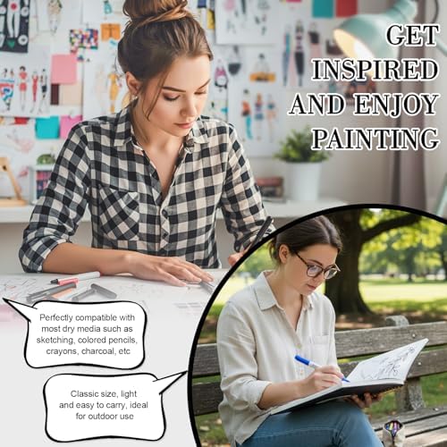 Sketch Book with 12 Colored Pencils, Spiral Bound, 9 × 12 in, 90 Sheets | 100gsm Acid-Free Paper, Hardcover, Perforated Pages, for Colored Pencils, Charcoal, Crayons And Gel Pens