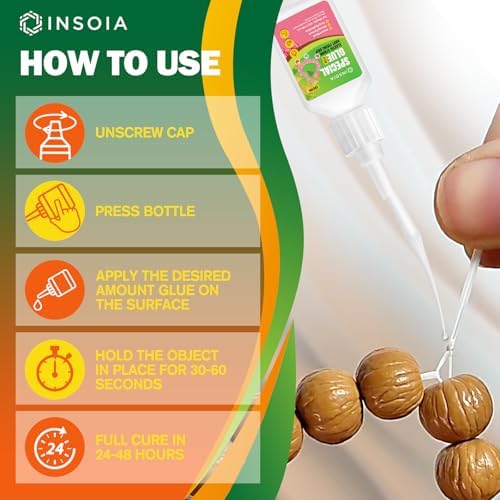 INSOIA Super Bracelet Glue Clear, 20g, Strong Bond, with Precision Tips