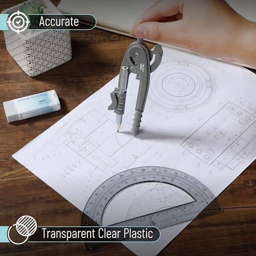 Mr. Pen- Geometry Compass and Protractor Set, 6 Inch Compass