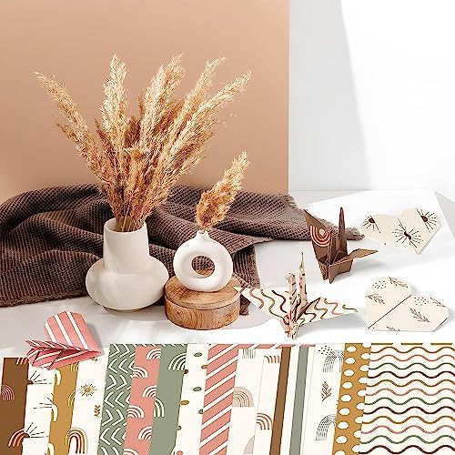 Haooryx Boho Origami Papers, 60pcs 11x11 Inch Pattern Art Craft Paper Set