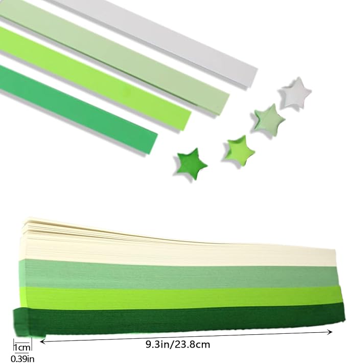 Origami Paper Stars, Colorful Handcraft Origami Lucky Star Paper DIY Paper Arts Creativity Hand Art Crafts(Green gradient 540 sheets)