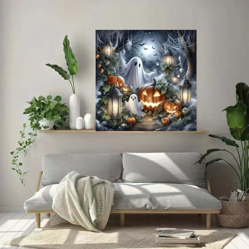 Halloween Diamond Art Kits For Adults Beginner,5D Ghost Gem Art For Adults