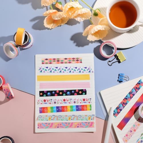TaoBary 33 Rolls Washi Tape Set, 15mm Holiday Seasonal,Cool Style