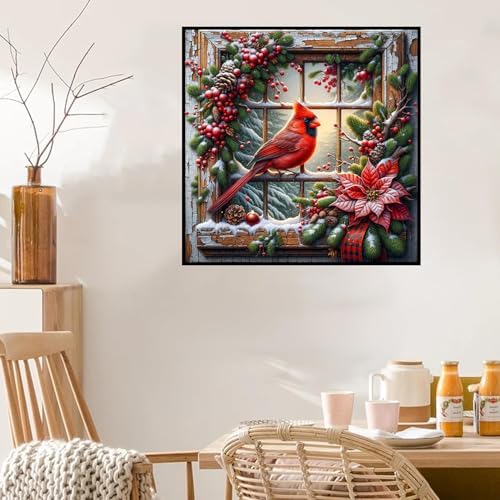 Benjenes Christmas Cardinal Diamond Art Kits for Adults, Diamond Painting