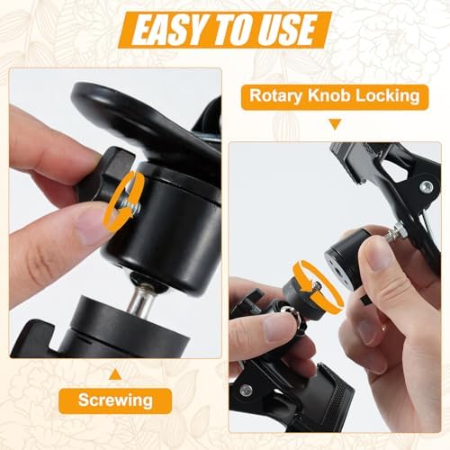 Jieting Adjustable 360° Rotating Metal Embroidery Hoop Stand Holder with Table Clamp – Hands-Free Needlepoint Support Accessories Supplies for Cross Stitch, Embroidery & DIY Crafts