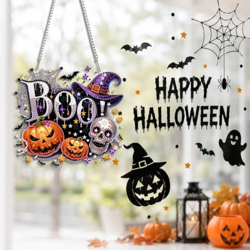 Halloween Diamond Art Hanging Kit for Adult, Diamond Art Painting 8x8inch