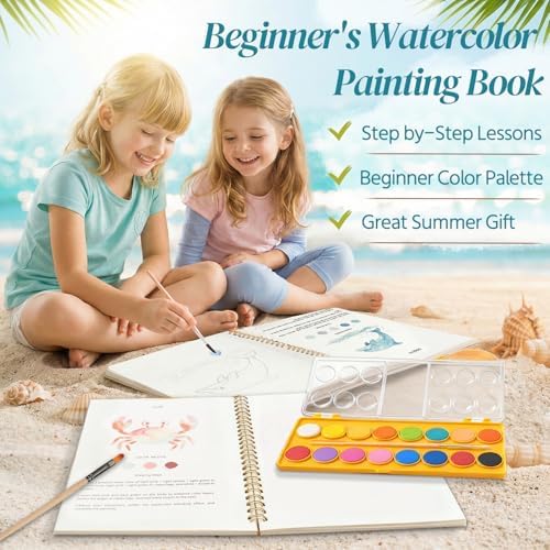 Easy Watercolor Painting Kit，Watercolor Workbook For Beginners