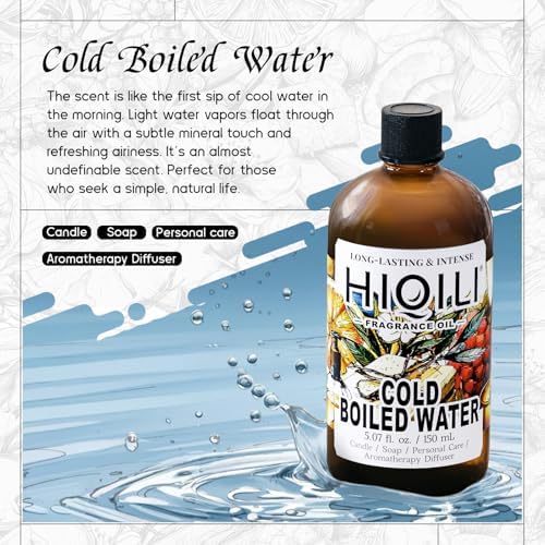 HIQILI Cold Boiled Water Fragrance Oil for Diffuser, Candle & Soap