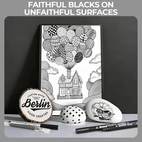 8 Pack Black Acrylic Ink Pens for Drawing, Fine Point Black Gel Pens, Brush Tip Markers，Dual-Tip Opaque Acrylic Markers for Highlighting Drawing, Sketching, Illustration, Card Making