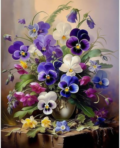 Paint by Numbers for Adults Flowers - Flower Paint by Number on Canvas