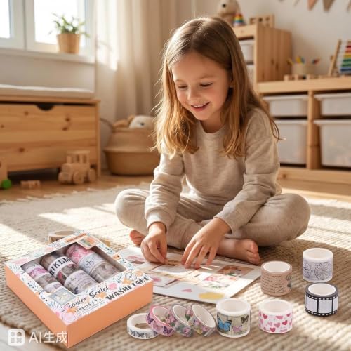 Washi Tape Set, 18 Rolls Washi Stickers, Assorted Sizes, for Junk Journal Scrapbook Tape, Bullet Journaling Scrapbooking Supplies, Planner Sticker DIY Craft DéCor (Dreamy Butterfly)