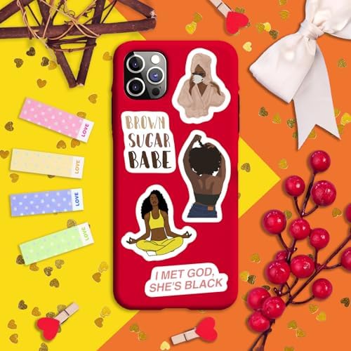 100Pcs Black Girl Stickers for Planners and Journals - Black Girl Magic Gifts, Women Vision Board Laptop Decals, Gifts for Women & Men
