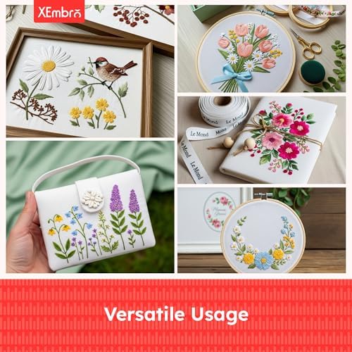12 PCS Natural Cotton Embroidery Fabric, Pre-Cut White Embroidery Cloth Fabric Squares for Embroidery Garment Craft (7.8 x 7.8 Inch)