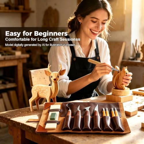 Wood Carving Kit for Beginners-Whittling Kit with Wood Blocks and Paint Set