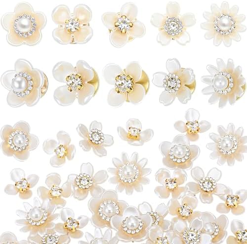 Flower Shape Pearl Rhinestone Brooch, 5 Style