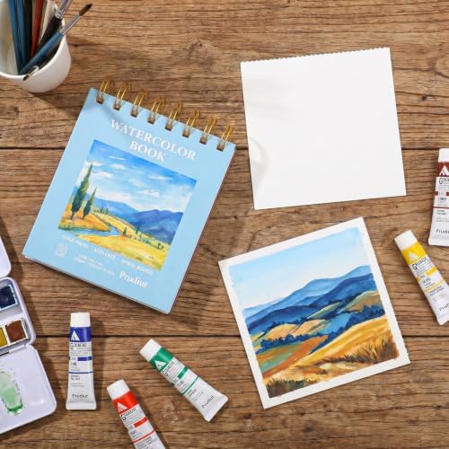 4x4 Inch Watercolor Paper Pad, 35 Sheets, 140 Lb Cold Press, Spiral