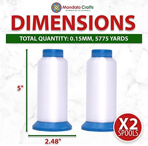 Mandala Crafts 0.15mm Transparent Monofilament Quilting Invisible Thread