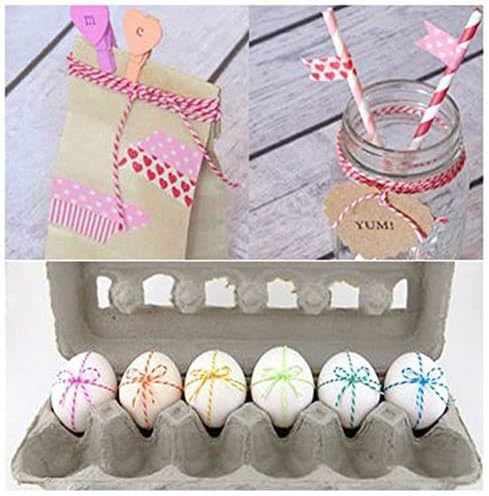 jijAcraft Pink and White Twine String, 328 Feet Christmas Bakers Twine String, 2MM Heavy Duty Packing String for DIY Crafts, Christmas Decoration, Gift Wrapping, Craft Wrapping
