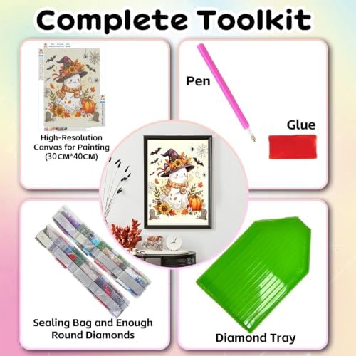 SUHEFAFA Ghost Diamond Painting Kit for Adults 12×16 inch