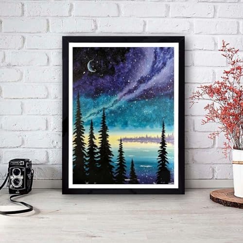 4 Pack Paint by Numbers Kit for Adults Framed Canvas with Wooden Easel